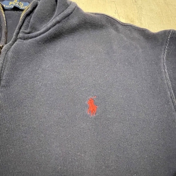 POLO Ralph Lauren 1/4 Zip Men's Navy Pony Logo Pullover Sweater; XL - Picture 5 of 9